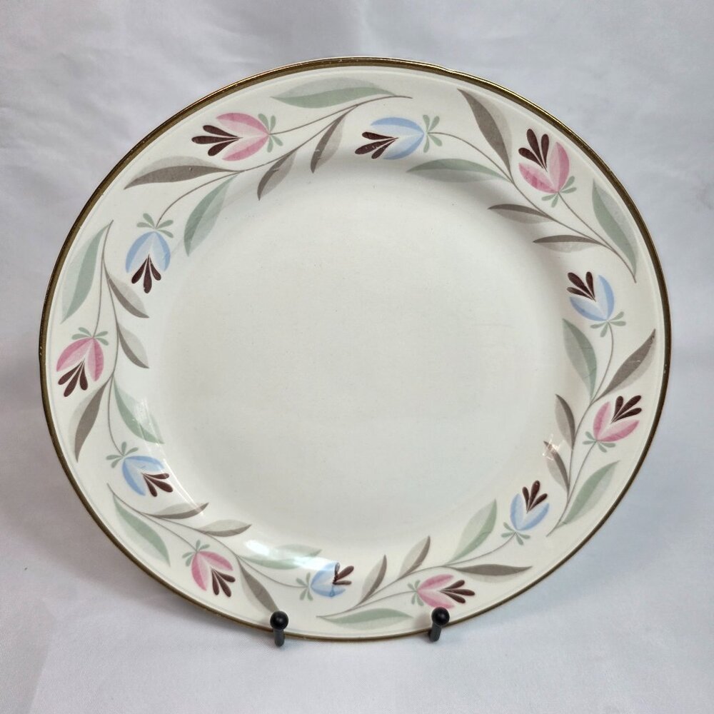 Homer Laughlin Nantucket Dinner Plate White with Pink & Blue Flowers